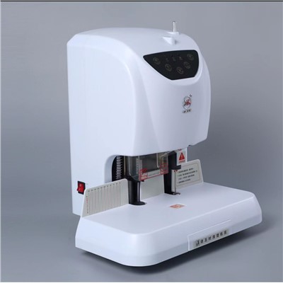 銀新/YX YX-Z50A 裝訂機(jī) 顏色：白色；鉆頭5.5-7中空特種鉆刀；裝訂方法：尼龍管加熱高溫鉚釘；裝訂能力：1-50mm厚度（75g/m2紙張)；預(yù)熱時(shí)間：約2-4min;工作臺(tái)尺寸：480mm(長(zhǎng))* 220mm（寬）;重量：16Kg.